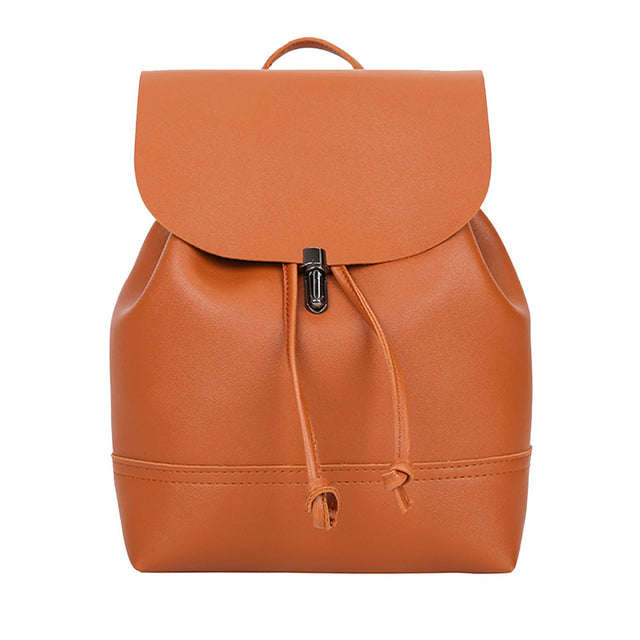 Vintage Pure Color Leather School Bag